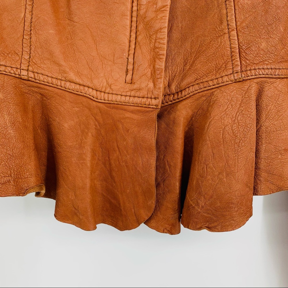 🛑SOLD BCBGMaxAzria XS brown fitted soft leather jacket - Picture 2 of 5